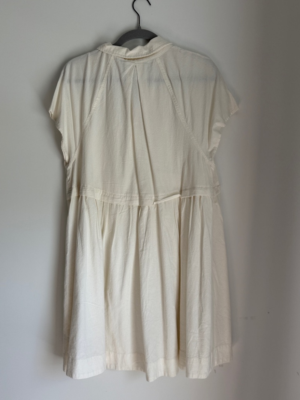 Free People Cream Short-Sleeve Button Midi Dress - Picture 6 of 6